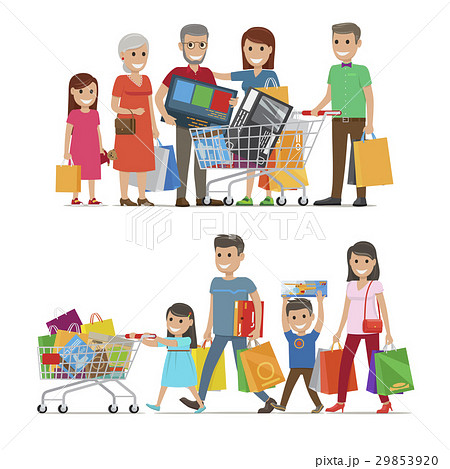 Families Shopping Concept Vector Illustration 29853920