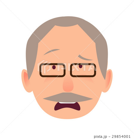 Sorrowful Face Emotion on Elderly Man Head Vector Sorrowful Face Emotion on Elderly Man Head Vector 29854001