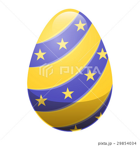Easter Egg with Ornamental Lines and Yellow Stars Easter Egg with Ornamental Lines and Yellow Stars 29854034