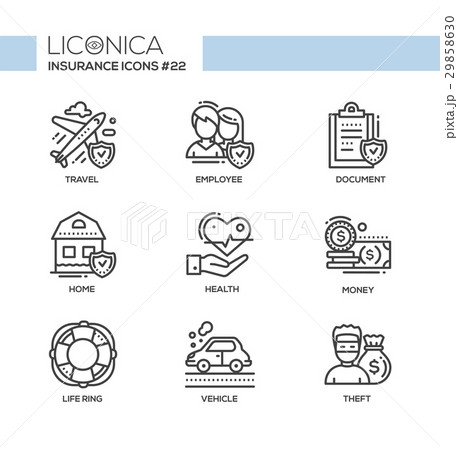 Insurance - monochromatic modern single line icons 29858630