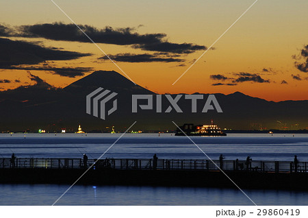 富士山夕景 29860419