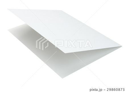 Blank white brochure on a gray background. 29860873
