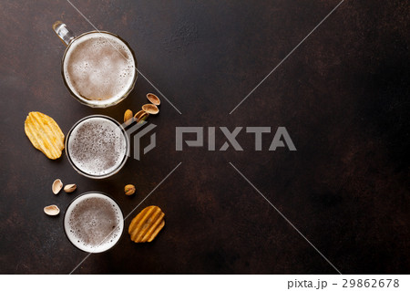Lager beer and snacks Lager beer and snacks 29862678