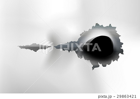 ragged hole in metal from bullets 29863421