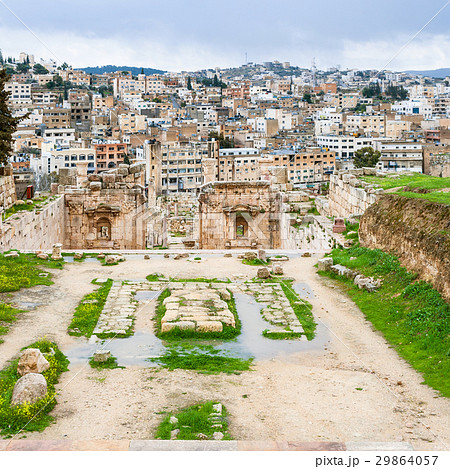 view of Jerash city from temple of artemis view of Jerash city from temple of artemis 29864057