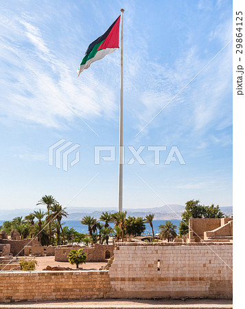 Flag of the Arab Revolt over Aqaba Fort 29864125