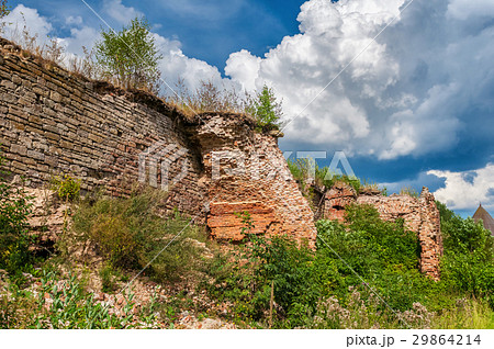 Ruins of ancient fortress wall in the Oreshek 29864214
