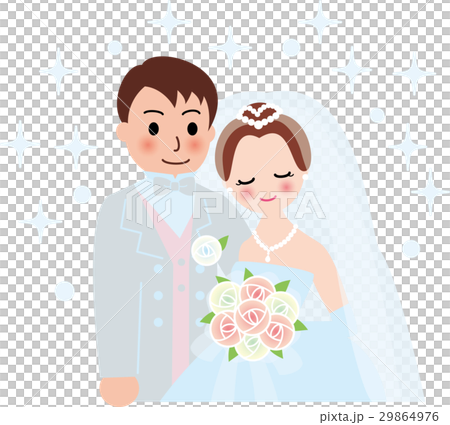 結婚　新郎新婦　キラキラ 29864976
