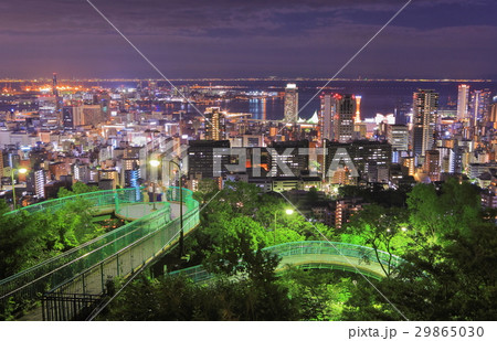 六甲から見た神戸港の夜景 29865030