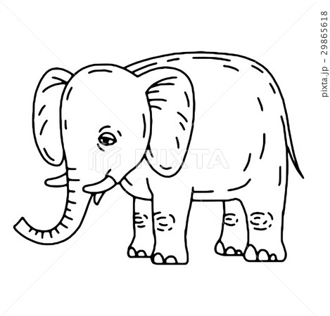 Cute elephant cartoon sitting 29865618