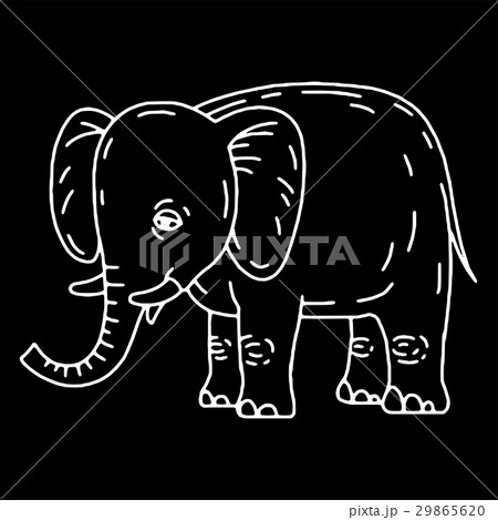 Cute elephant cartoon sitting 29865620
