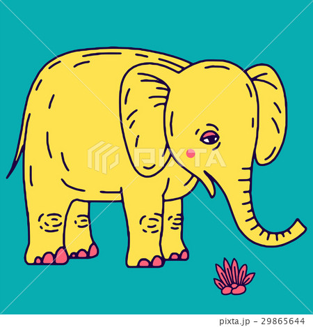 Cute elephant cartoon sitting 29865644