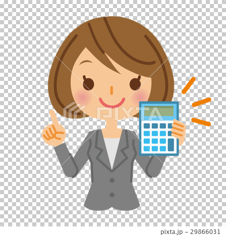 Business Woman Calculator 29866031