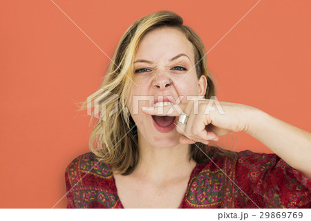 Woman Scream Shouting Furious Portrait Concept Woman Scream Shouting Furious Portrait Concept 29869769