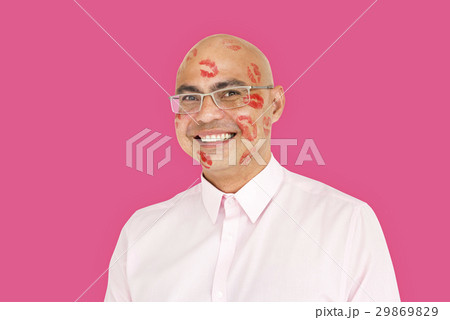 Asian Man Cheerful Kisses Concept 29869829