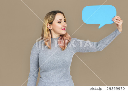 Woman Cheerful Studio Portrait Concept 29869970