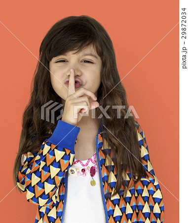 Little Girl Smiling Happiness Quiet Shut Up Secret Shh Portrait Little Girl Smiling Happiness Quiet Shut Up Secret Shh Portrait 29872034