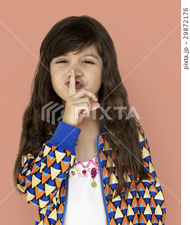 Little Girl Smiling Happiness Quiet Shut Up Secret Shh Portrait Little Girl Smiling Happiness Quiet Shut Up Secret Shh Portrait 29872176