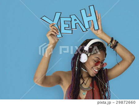 African Descent Female Yeah Headphones 29872660