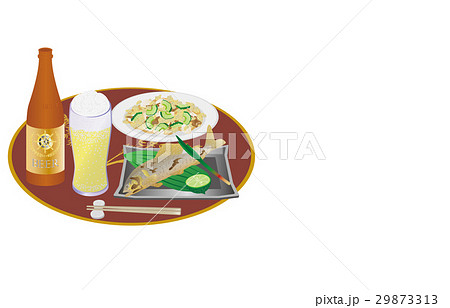 今日の晩酌ビールと鮎の塩焼き 29873313
