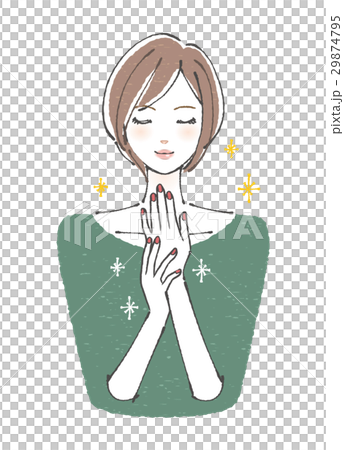 A woman with a nailed shortcut ties up 29874795