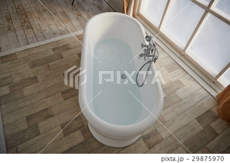 Minimalist bathroom interior. Bath in the middle 29875970