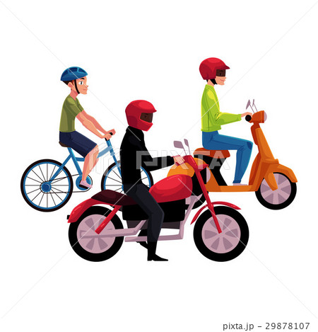 Motorcycle, scooter and bicycle drivers, riders 29878107