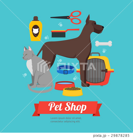 Cartoon Domestic Pet Shop Banner. Vector Cartoon Domestic Pet Shop Banner. Vector 29878285