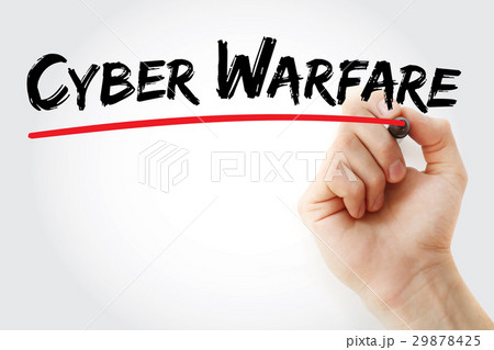 Hand writing Cyber warfare with marker Hand writing Cyber warfare with marker 29878425