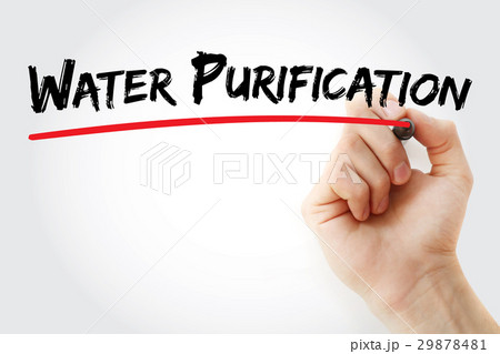 Hand writing Water purification with marker 29878481