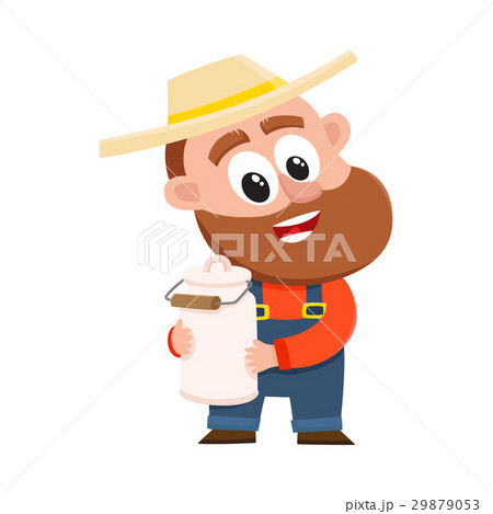 Funny farmer, gardener character holding retro 29879053
