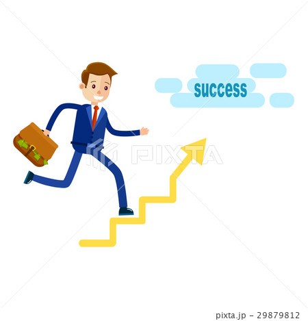 Manager Running Upstairs to Success with Briefcase 29879812