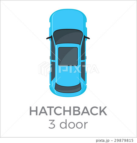 Five Doors hatchback Top View Flat Vector Icon Five Doors hatchback Top View Flat Vector Icon 29879815
