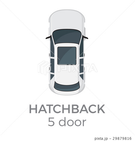 Five Doors Hatchback Top View Flat Vector Icon Five Doors Hatchback Top View Flat Vector Icon 29879816