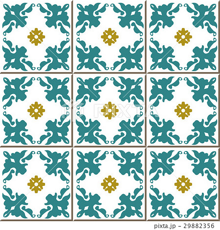 Ceramic tile pattern of cross flower kaleidoscope Ceramic tile pattern of cross flower kaleidoscope 29882356