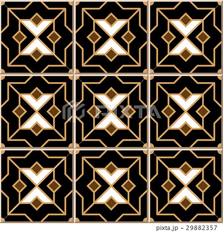 Ceramic tile pattern Islam black golden cross star Ceramic tile pattern Islam black golden cross star 29882357