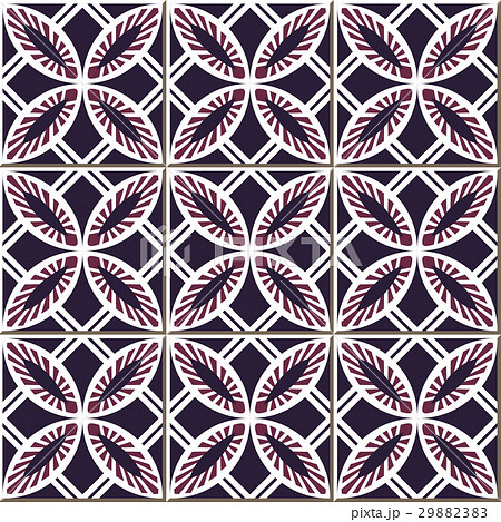 Ceramic tile retro purple round cross square 29882383