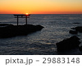 海岸の鳥居と日の出 29883148