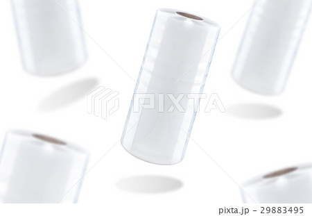 White stretch film at white background isolated 29883495