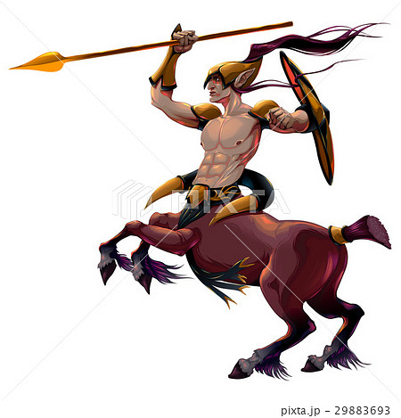 Centaur With Spear And Armorのイラスト素材