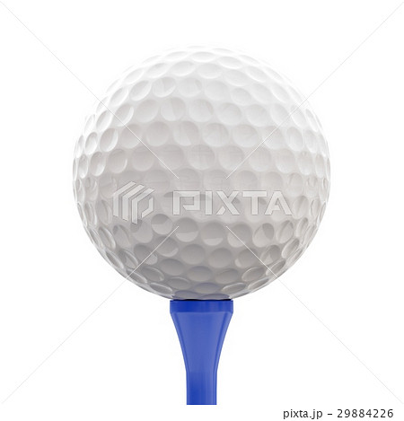 golf ball on blue tee isolated on white 29884226