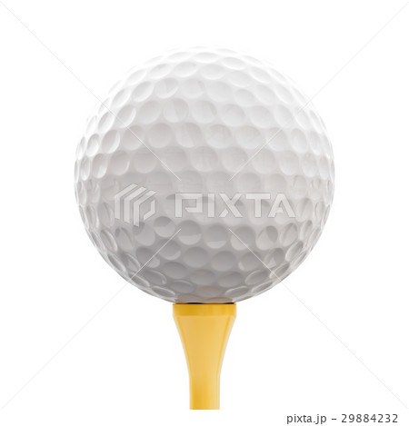 golf ball on yellow tee isolated on white 29884232