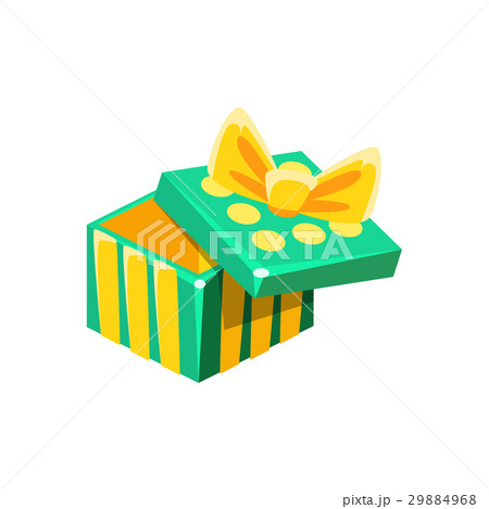 Green And Yellow Empty Gift Box Without Present 29884968