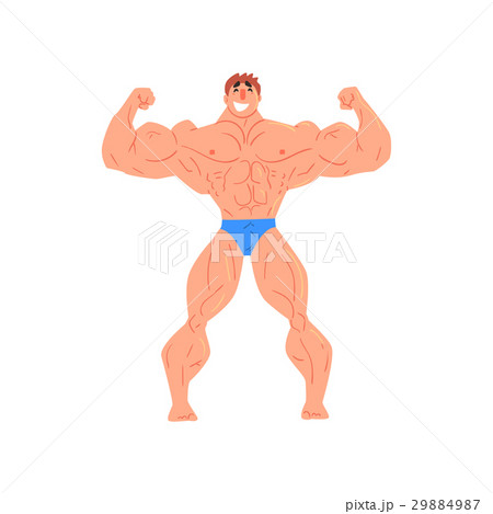 Man Bodybuilder Funny Smiling Character On 29884987