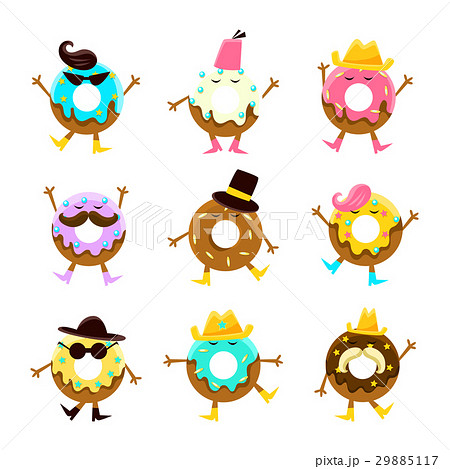 Humanized Doughnut Cartoon Characters With Arms 29885117