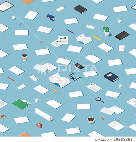 Isomeric office mess seamless pattern 29885863