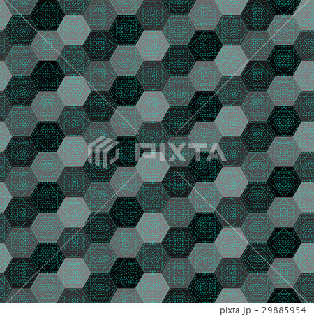 Black and gray dotted hexagons pattern 29885954