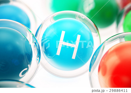 Vitamin H , isolated on white background. Symbol 29886411