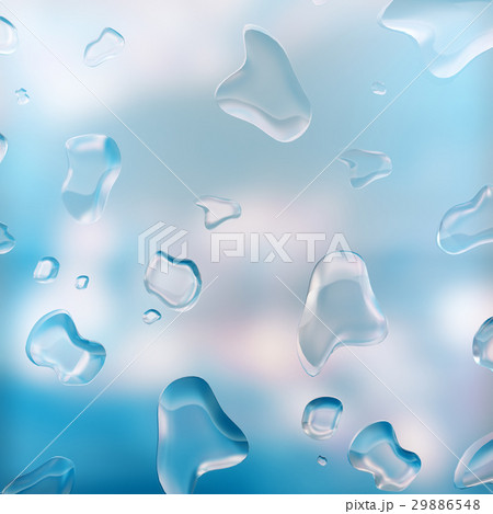 Water drops of rain on blue glass background 29886548
