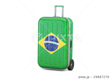 Brazil travel concept, suitcase Brazilian flag Brazil travel concept, suitcase Brazilian flag 29887270